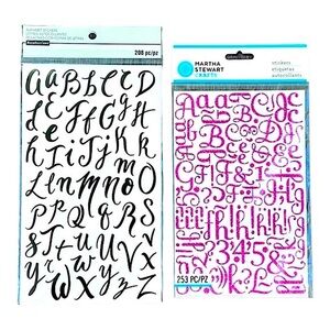 NWT Martha Stewart Crafts & Recollections Pink/Black Alphabet Scrapbook Stickers